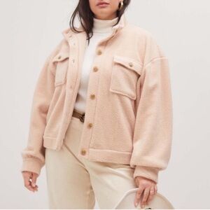 Anthropologie Size 3 Daily Practice Plus Pale Blush
Fleece Bomber Jacket